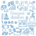 Doodle Business and Finanse isolated. Vector illustration. Royalty Free Stock Photo